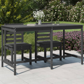 Garden Table Grey Solid pine wood Large Durable Garden ...