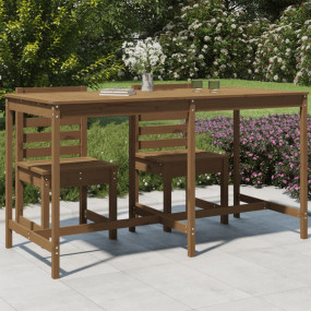 Garden Table Honey brown Solid pine wood Large Durable