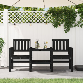 Garden Bench Black Solid pine wood Standard Durable