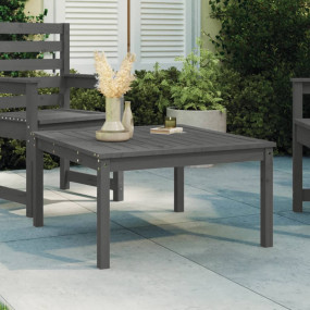 Garden Table Grey Solid pine wood 32.5 in square Durabl...