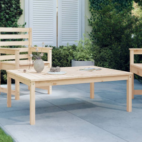 Garden Table Natural Wood Color Solid Pine Wood