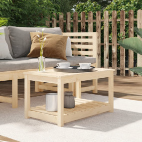 Garden Table Natural Pine Solid Pine Wood Medium Garden...