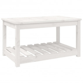 Garden Table White Solid pine wood Medium Garden Table