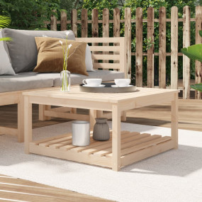 Garden Table Pine Wood Solid Pine Wood 32.5 x 32.5 in S...