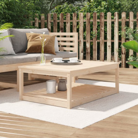 Garden Table Natural Pine Solid Pine Wood 47.6 x 32.5 x...