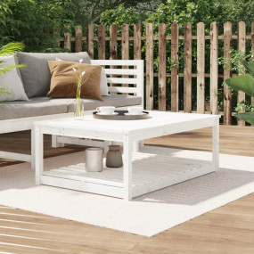 Garden Table White Solid pine wood Large Dine Table Rec...