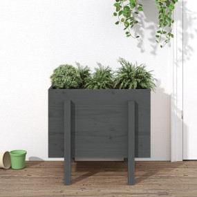Garden Planter Grey Solid pinewood Large Decorative Inl...