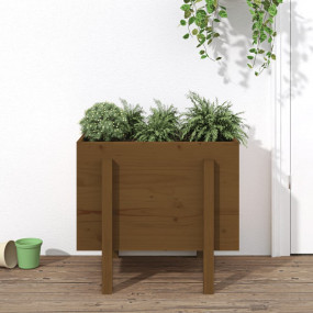 Garden Planter Honey brown Solid pine wood Medium