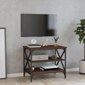 TV Cabinet Brown Oak Engineered wood, iron Compact TV C...