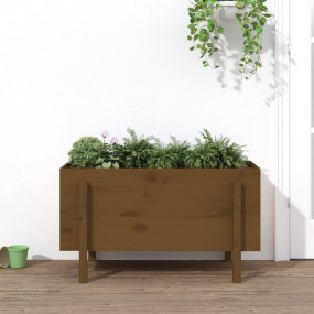 Garden Raised Bed Honey Brown Solid Pine Wood Medium