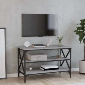 TV Cabinet Grey sonoma Engineered wood, iron Large TV C...