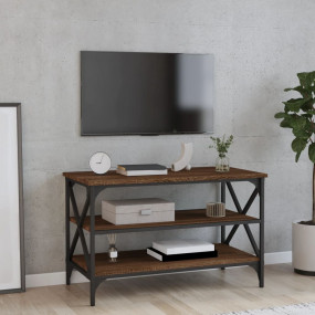 TV Cabinet Brown Oak Engineered wood and iron Medium TV...