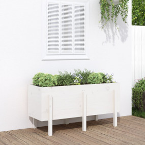 Garden Raised Bed White Solid pine wood Large Decorativ...