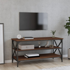 TV Cabinet Brown Oak Engineered Wood 39.4 in TV Cabinet