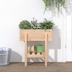 Garden Planter Natural Wood Solid Pine Wood Medium