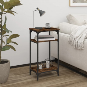 Side Table Smoked Oak Engineered wood, Steel 15.7 x 11....