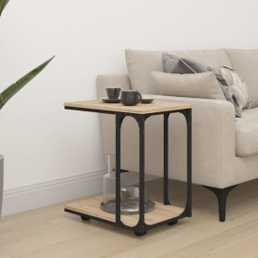 Side Table Sonoma oak Engineered wood Small Portable Si...