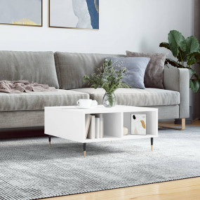 Coffee Table White Engineered wood, Iron Medium Coffee ...