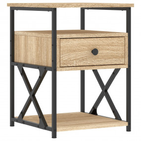 Nightstand Sonoma Oak Engineered wood, iron 15.7x16.5x2...