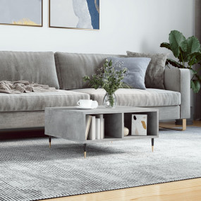 Coffee Table Concrete Grey Engineered Wood, Iron 23.6x2...