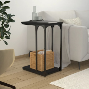 Side Table Black Engineered wood Compact Side Table Rec...