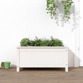Garden Planter White Solid pine wood Medium Decorative ...