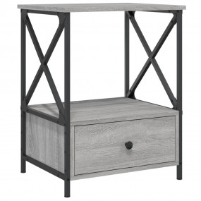 Bedside Table Grey Sonoma Engineered wood, Iron