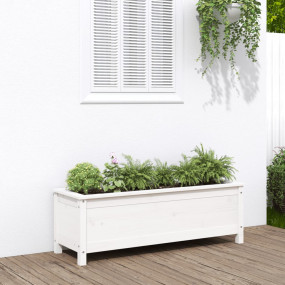 Garden Raised Bed White Solid Pine Wood Medium Durable