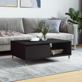 Coffee Table Black Engineered wood and iron