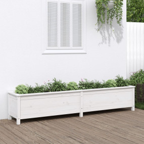 Garden Raised Bed White Solid pine wood Large Decorativ...