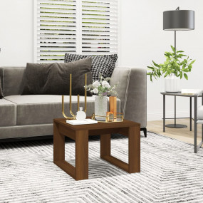 Side Table Brown oak Engineered wood 19.7x19.7x13.8 in ...