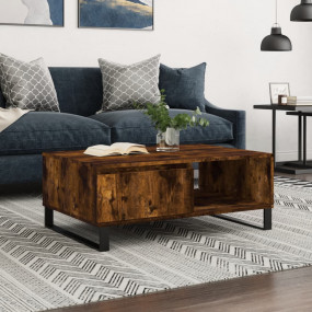 Coffee Table Smoked oak Engineered wood, iron Medium Co...