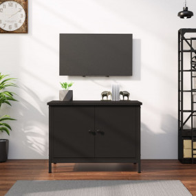 TV Cabinet Black Engineered wood, steel TV Cabinet Rect...