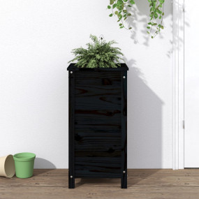 Garden Planter Black Solid pine wood Medium Decorative ...