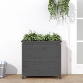 Garden Planter Grey Solid Pine Wood Large Durable