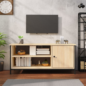 TV Cabinet Sonoma oak Made from engineered wood and ste...
