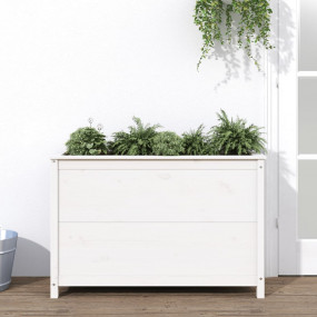 Garden Raised Bed White Solid pine wood 47.0 x 15.7 x 3...