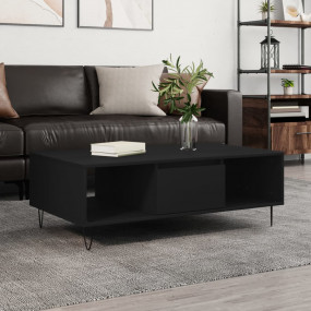 Coffee Table Black Engineered wood, Iron Medium Coffee ...
