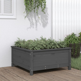 Garden Planter Grey Solid Pine Wood Large Durable