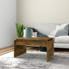 Coffee Table Smoked Oak Engineered Wood Medium Durable