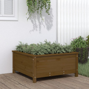Garden Planter Honey brown Solid pine wood Large