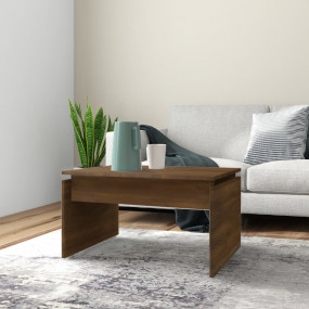 Coffee Table Brown Oak Engineered Wood 26.8 in x 19.7 i...