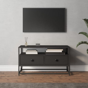 TV Cabinet Black Engineered wood, steel Compact TV Cabi...