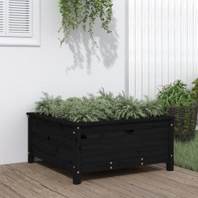 Garden Planter Black Solid pine wood Large Garden Plant...