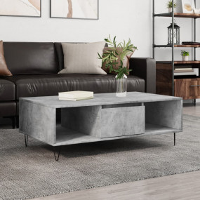 Coffee Table Concrete Grey Engineered Wood, Iron