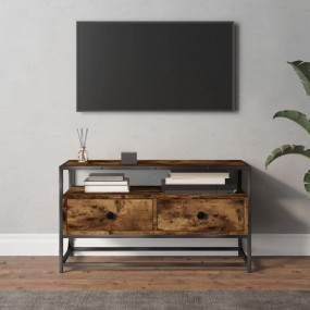TV Cabinet Smoked Oak Engineered wood, Steel 31.5 x 13....