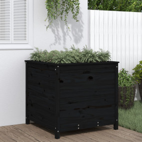 Garden Planter Black Solid Pine Wood Large Durable