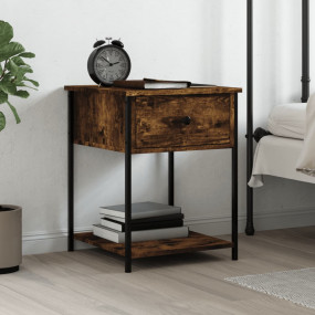 Bedside Table Smoked Oak Engineered wood 17.3 x 17.7 x ...