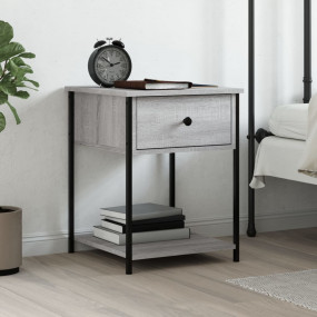 Bedside Table Grey sonoma Engineered wood, iron 17.3x17...