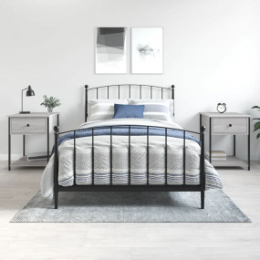 Bedside Table Set of 2 Grey Sonoma Engineered wood, iro...